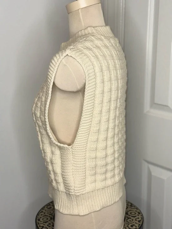 Madewell Cream Knit Sleeveless Sweater Vest medium - Picture 5 of 7